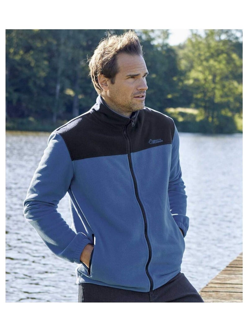 2x chaquetas polares de micropolar con cuello alto y cremallera Azul Negro - Kiabi