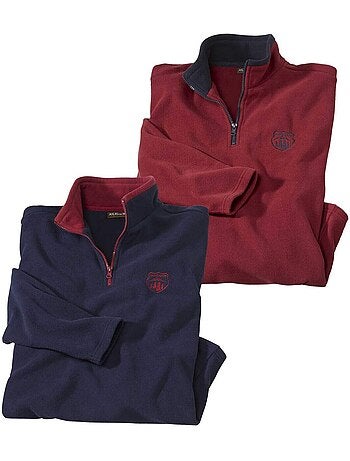 2x jerséis micropolar west légend con cuello alto con cremallera
