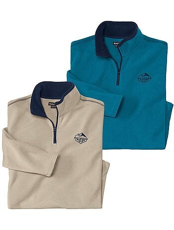 2x jerséis micropolar west légend con cuello alto con cremallera
