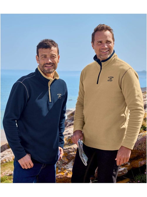 2x jerséis micropolar outdoor con cuello alto y cremallera - Kiabi 2x jerséis micropolar outdoor con cuello alto y cremallera - Kiabi