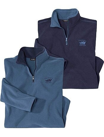 2x jerséis micropolar west légend con cuello alto con cremallera