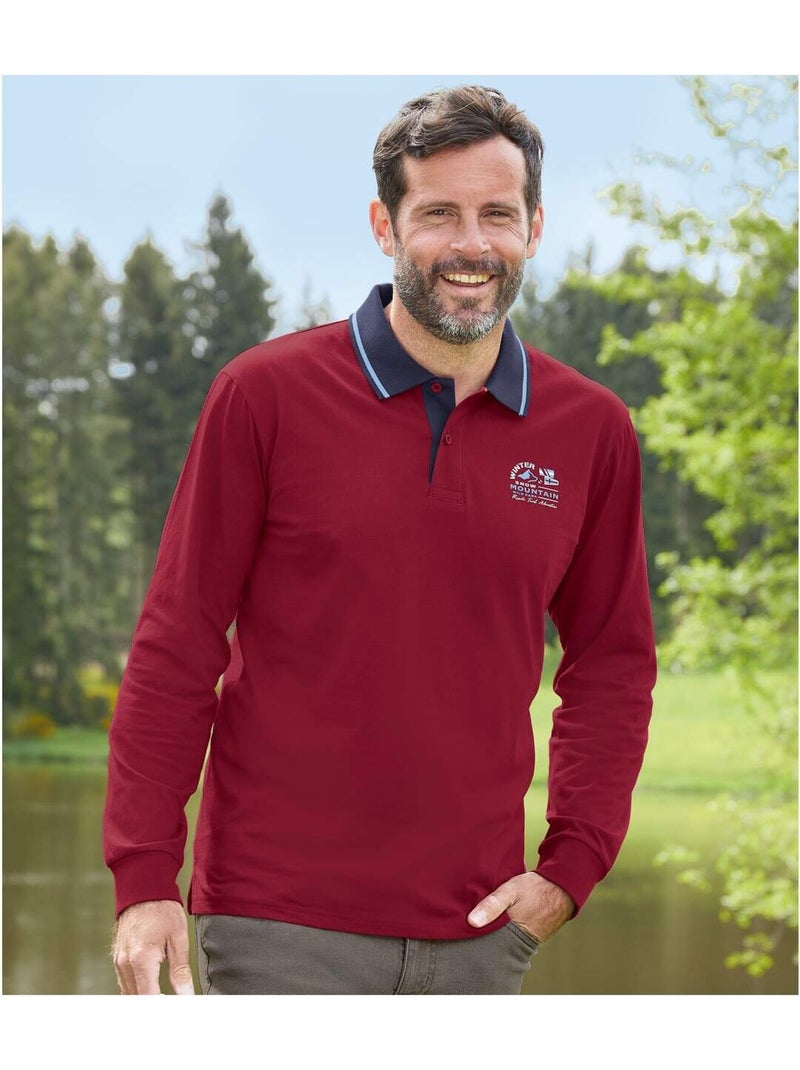 2x polos de algodón mountain Azul burdeos - Kiabi