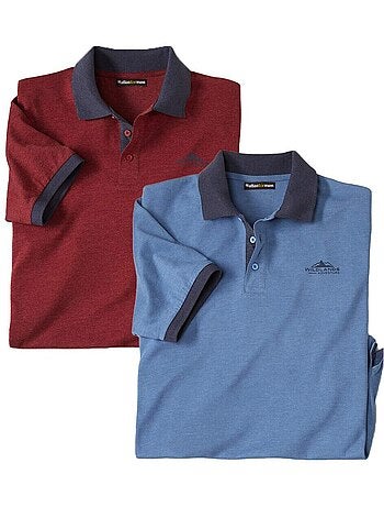2x polos de algodón y poliéster con cuello de canalé y manga corta wildlands