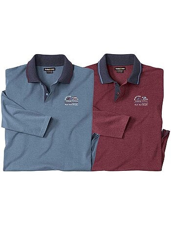 2x polos de jersey con cuello polo mountain