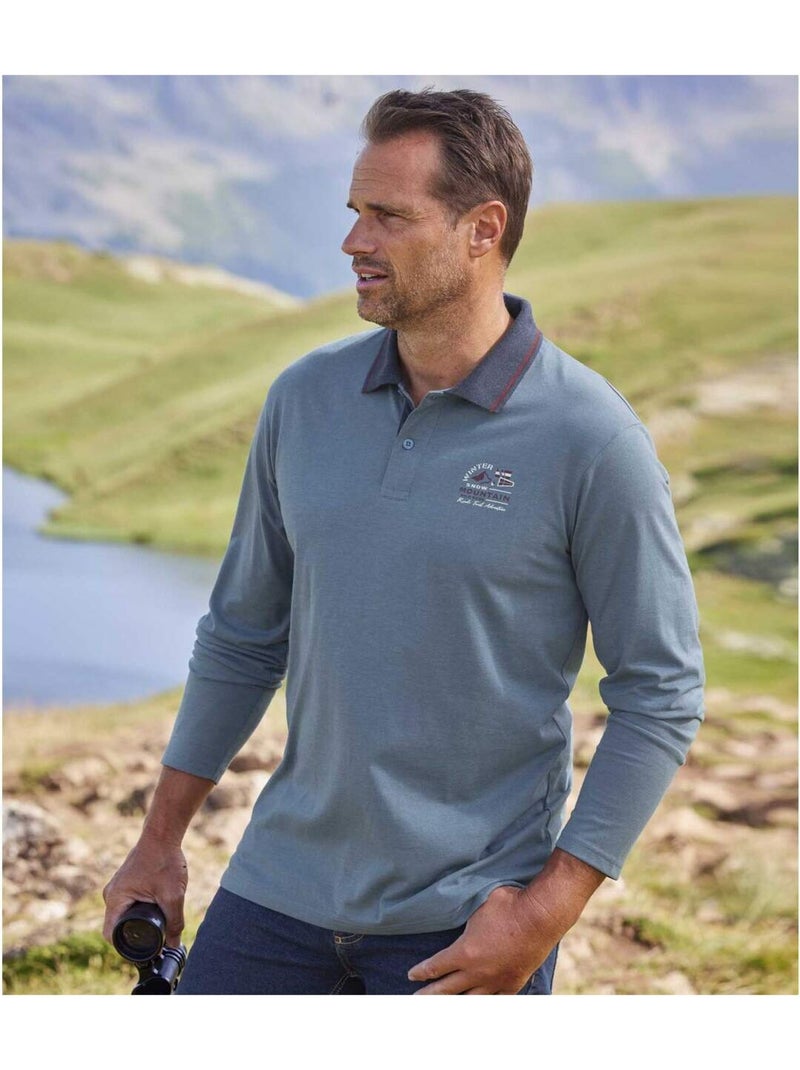 2x polos de jersey con cuello polo mountain Azul burdeos - Kiabi