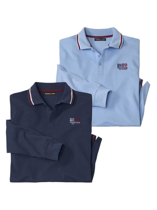 2x polos de piqué de algodón con cuello de canalé y abertura de 3 botones - Kiabi 2x polos de piqué de algodón con cuello de canalé y abertura de 3 botones - Kiabi