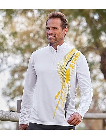2x polos de poliéster con cuello alto con cremallera cold winter