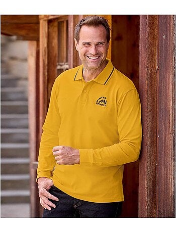 2x polos de punto piqué de algodón con cuello de canalé winter