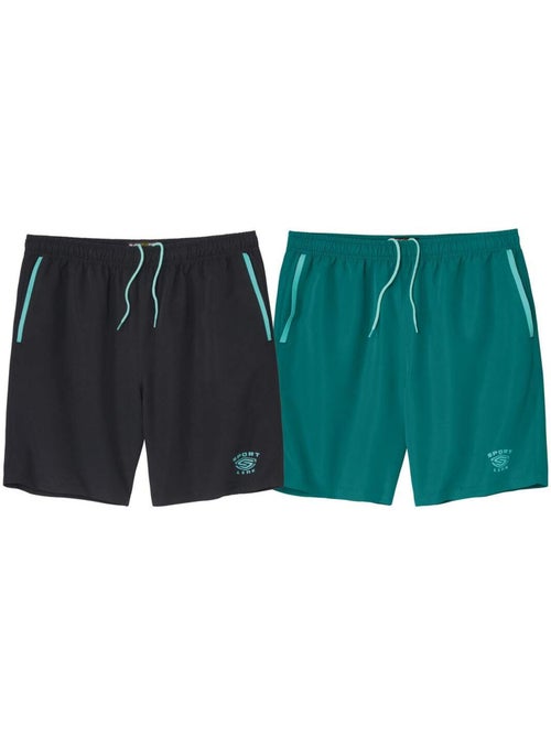 2x shorts sport de microfibra de poliéster reciclado - Kiabi 2x shorts sport de microfibra de poliéster reciclado - Kiabi