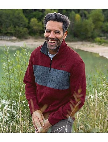 2x sudaderas con cremallera de felpa jaspeada y cuello alto