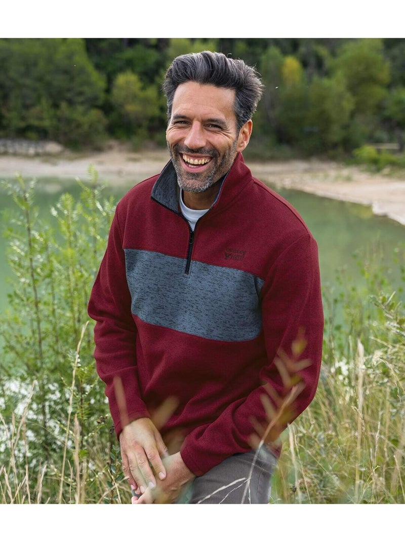 2x sudaderas con cremallera de felpa jaspeada y cuello alto Azul Violeta - Kiabi