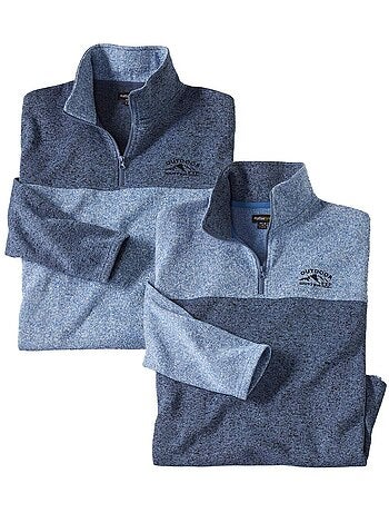 2x sudaderas de felpa con cuello alto y cremallera