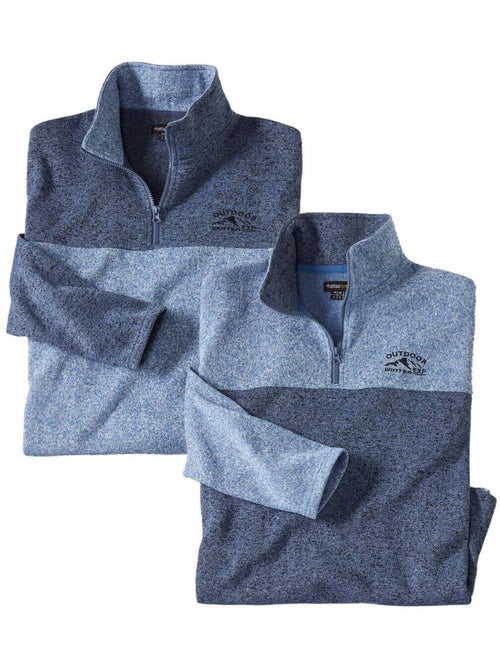 2x sudaderas de felpa con cuello alto y cremallera - Kiabi 2x sudaderas de felpa con cuello alto y cremallera - Kiabi