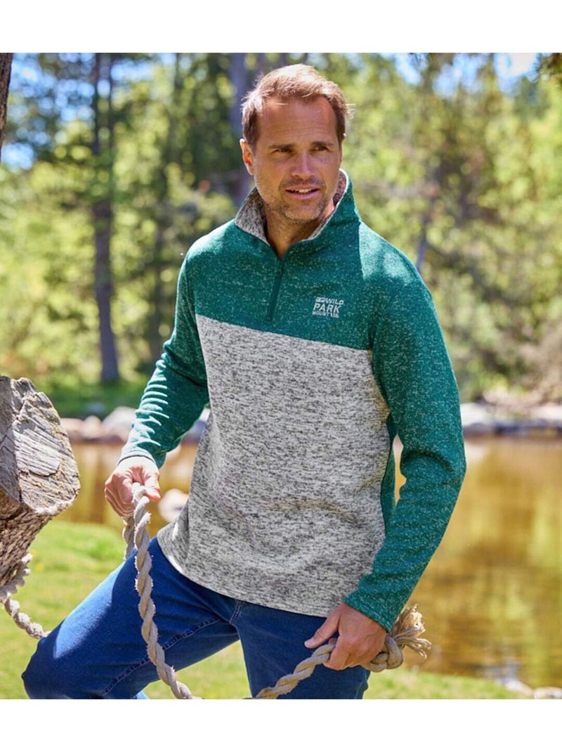 2x sudaderas de felpa con cuello alto y cremallera wild park Gris verde - Kiabi