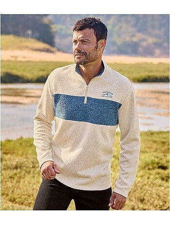 2x sudaderas de felpa jaspeada con cuello alto y cremallera