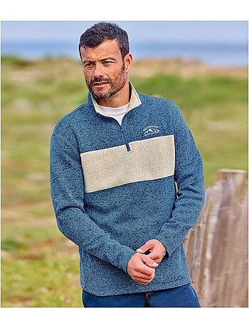 2x sudaderas de felpa jaspeada con cuello alto y cremallera