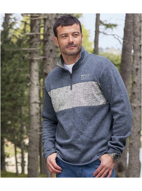 2x sudaderas de felpa jaspeada de poliéster con cuello alto y cremallera outdoor - Kiabi 2x sudaderas de felpa jaspeada de poliéster con cuello alto y cremallera outdoor - Kiabi