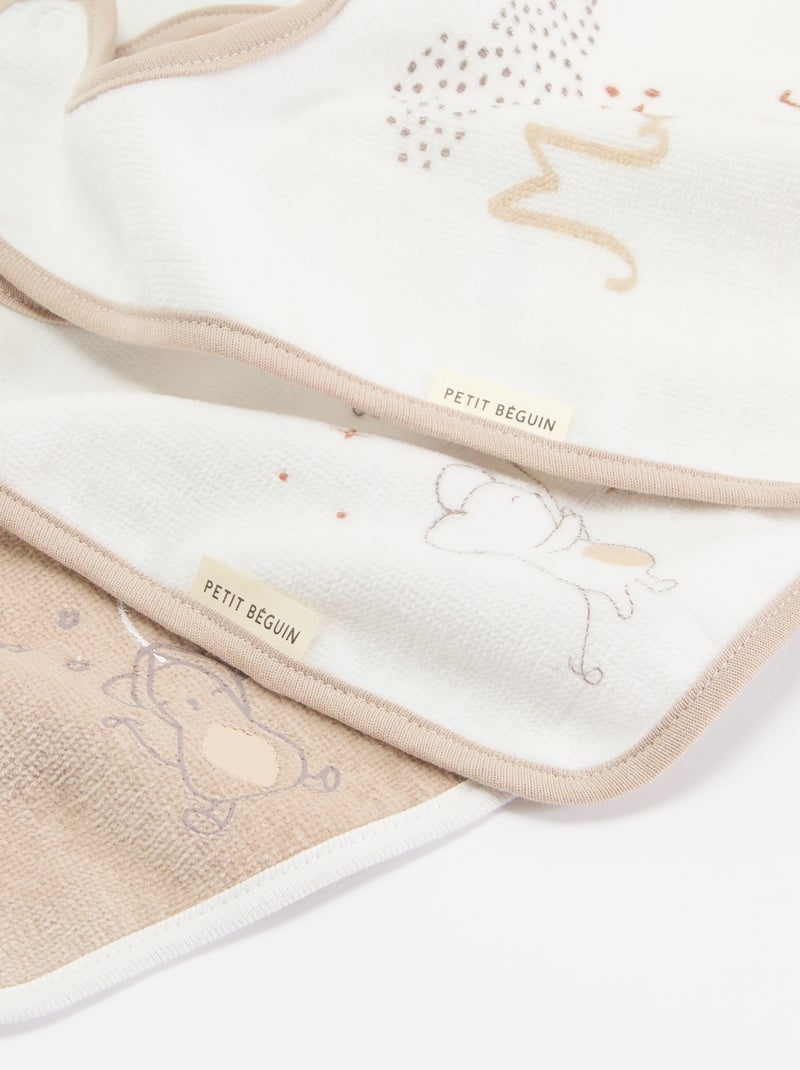 3 baberos estampados Beige - Kiabi