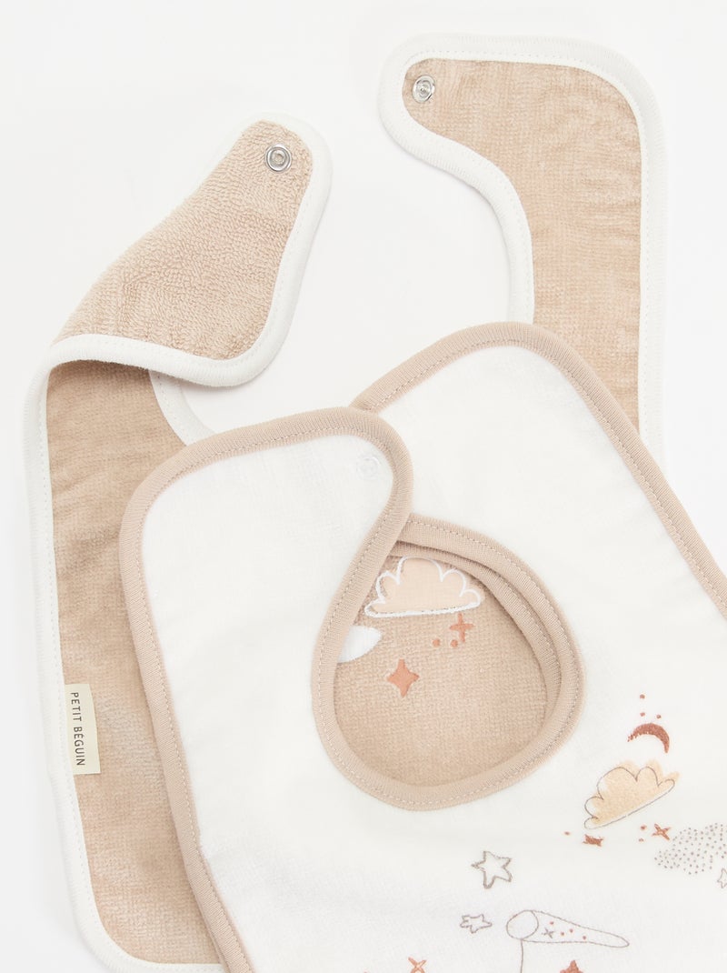 3 baberos estampados Beige - Kiabi