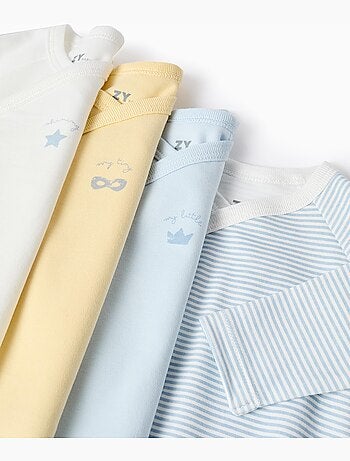 3 bodies cruzados de algodón a rayas/estampados