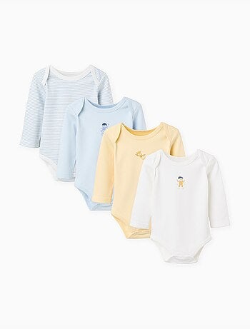 3 bodies de algodón a rayas/estampados