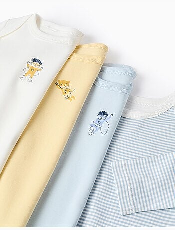 3 bodies de algodón a rayas/estampados
