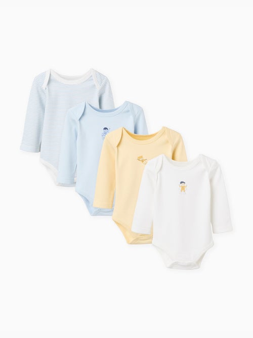 3 bodies de algodón a rayas/estampados - Kiabi