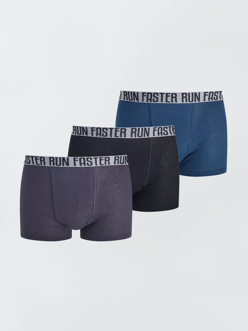 3 boxers lisos de algodón BEIGE - Kiabi