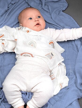 3 mantas para bebé de algodón y bambú natural LIONELO - 120 x 120