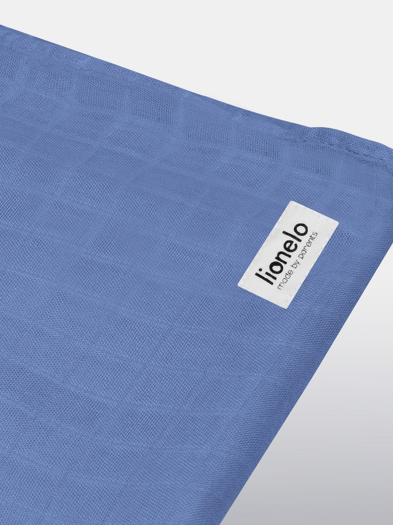 3 mantas para bebé de algodón y bambú natural LIONELO - 120 x 120 Azul - Kiabi