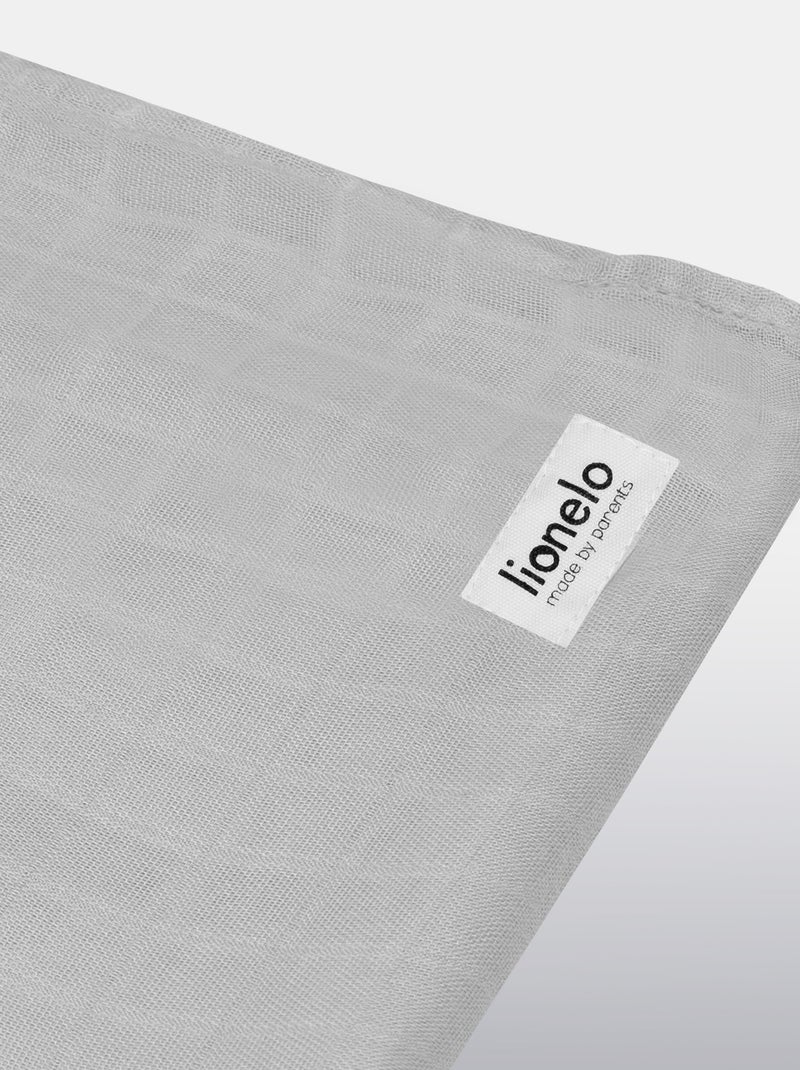 3 mantas para bebé de algodón y bambú natural LIONELO - 120 x 120 Gris - Kiabi