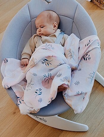 3 mantas para bebé LIONELO de algodón y bambú natural - 70 x 70 cm - Antibacterianas