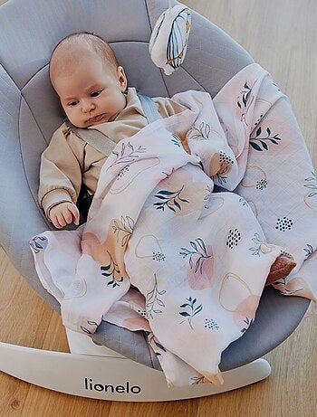 3 mantas para bebé LIONELO de algodón y bambú natural - 70 x 70 cm - Antibacterianas