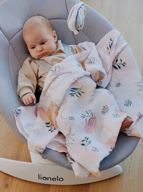 3 mantas para bebé LIONELO de algodón y bambú natural - 70 x 70 cm - Antibacterianas - Kiabi