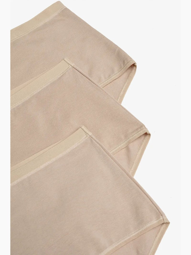 3-pack de braguitas de tiro alto penti Beige arcilla - Kiabi
