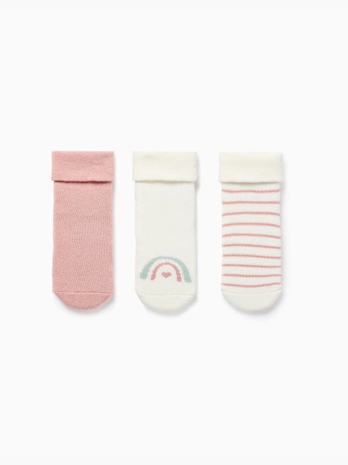 3 pares de calcetines com forro de rizo - Kiabi