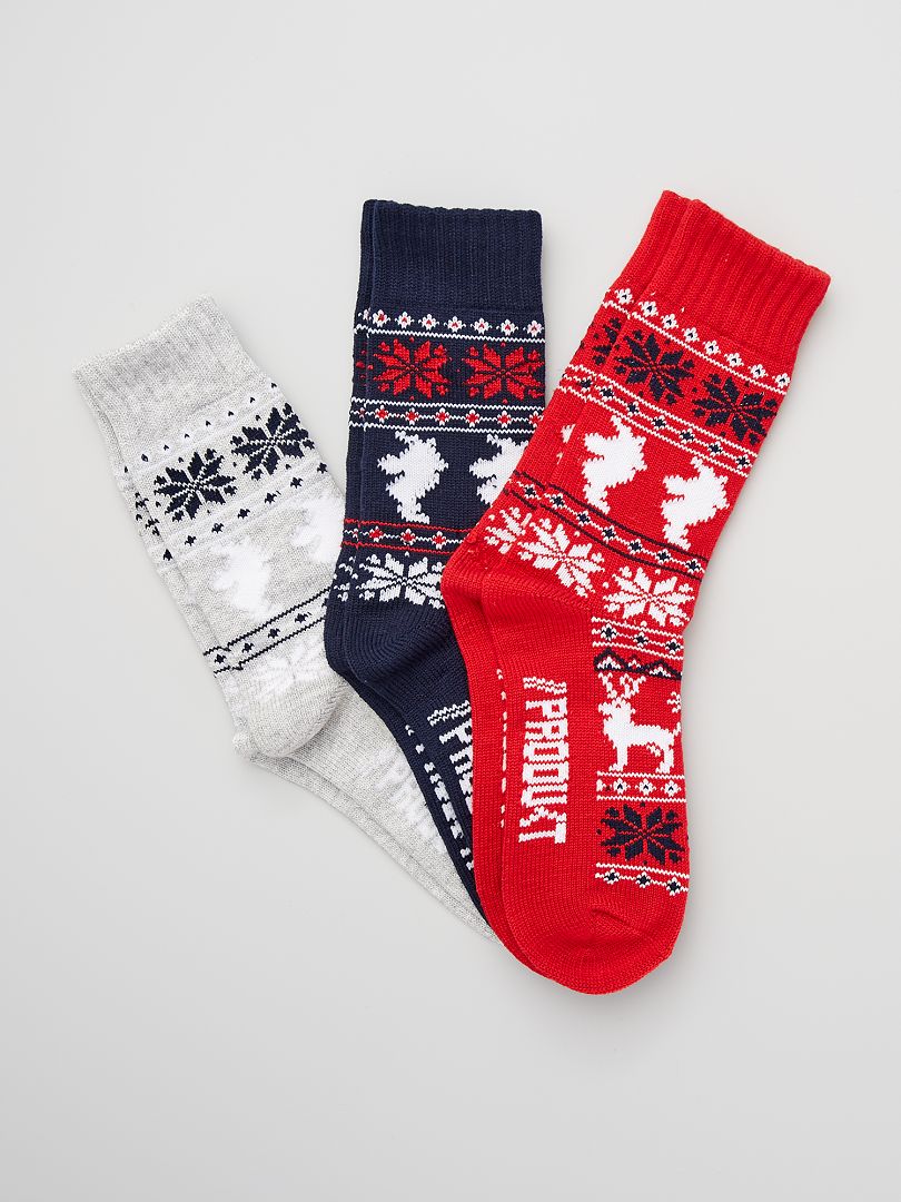 3 pares de calcetines de Navidad 'Produkt' GRIS - Kiabi