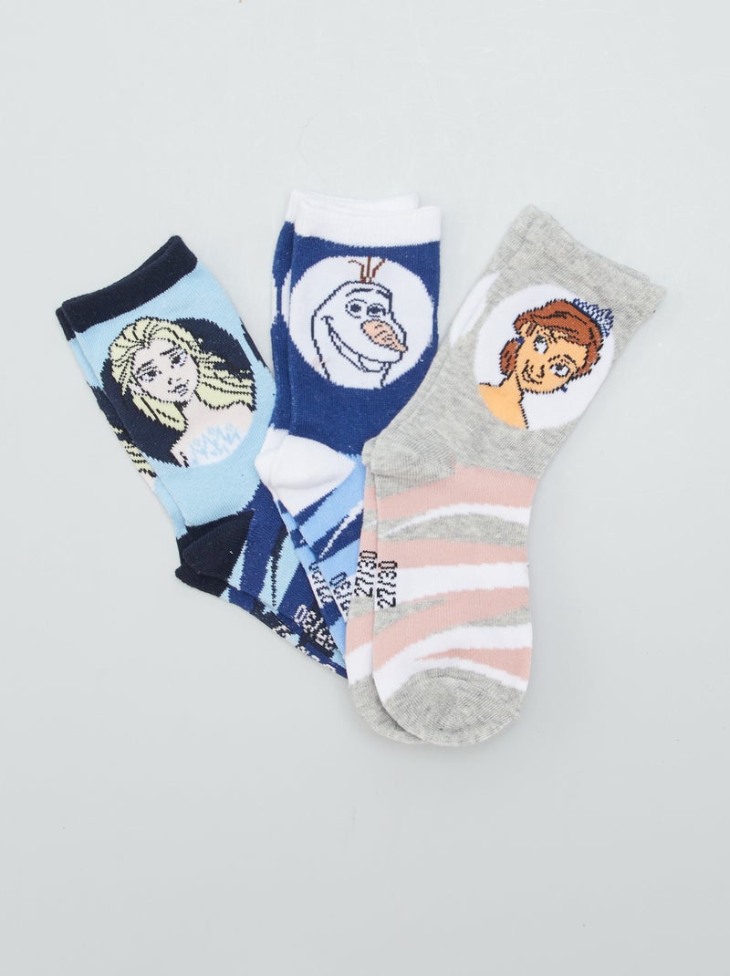 3 pares de calcetines 'Disney'  'Frozen' AZUL - Kiabi