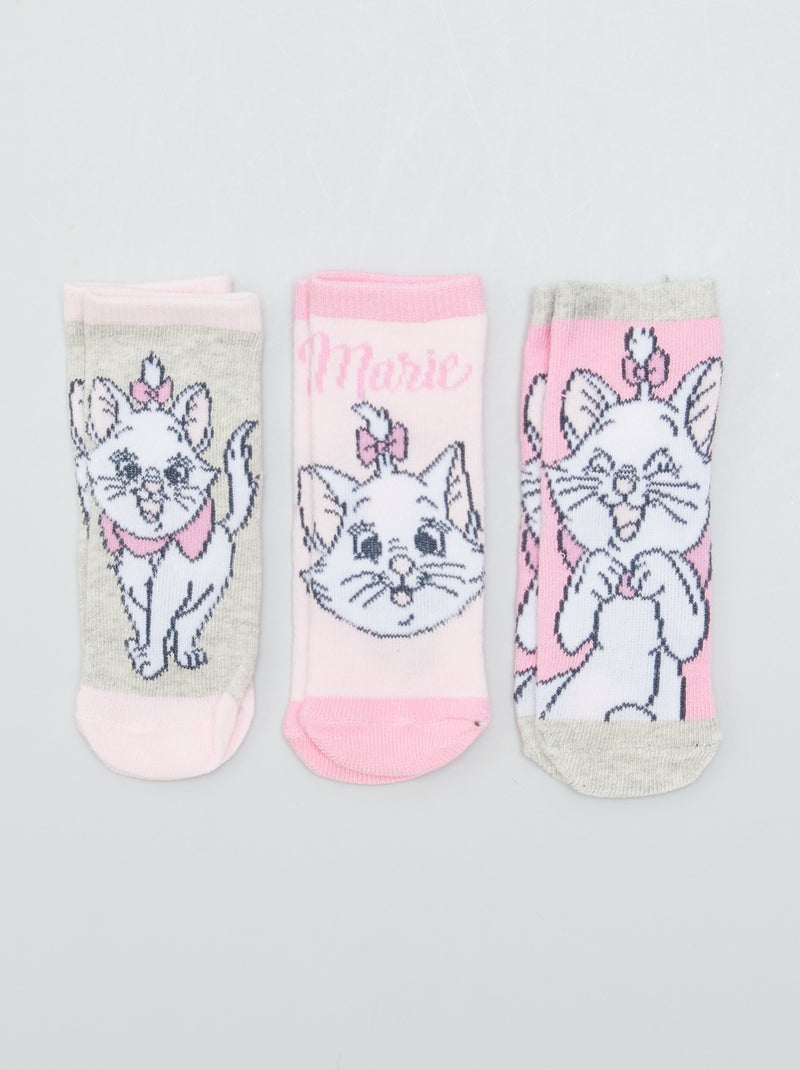 3 pares de calcetines 'Disney' gris/rosa - Kiabi