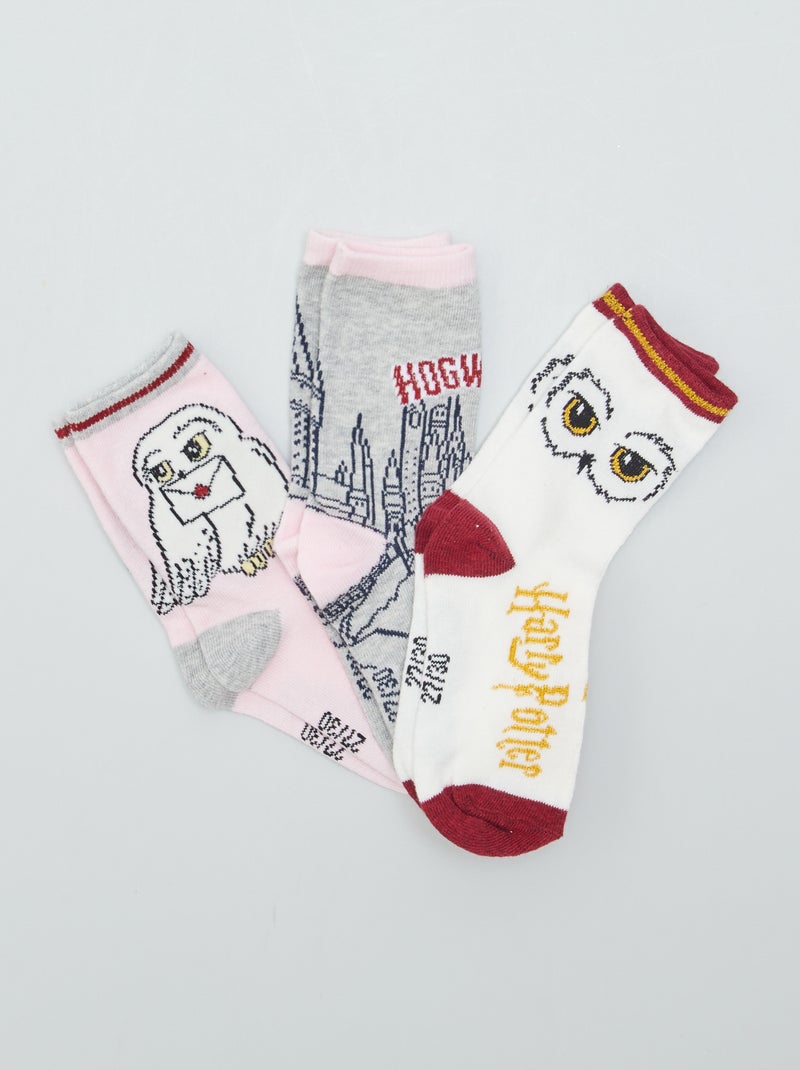 3 pares de calcetines 'Harry Potter' rosa/crudo - Kiabi