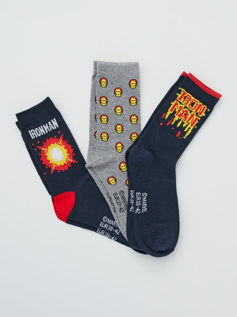 3 pares de calcetines 'Iron Man' AZUL - Kiabi