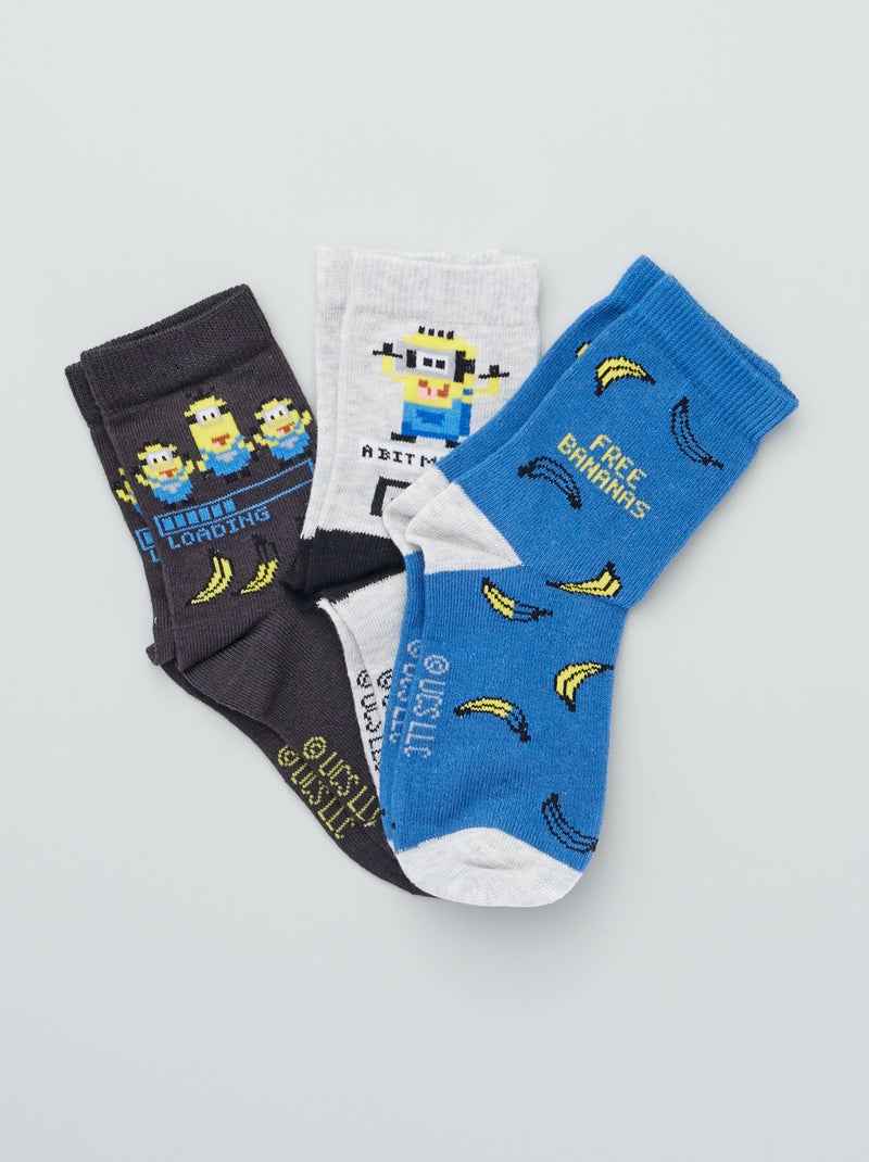 3 pares de calcetines 'Minions' AZUL - Kiabi