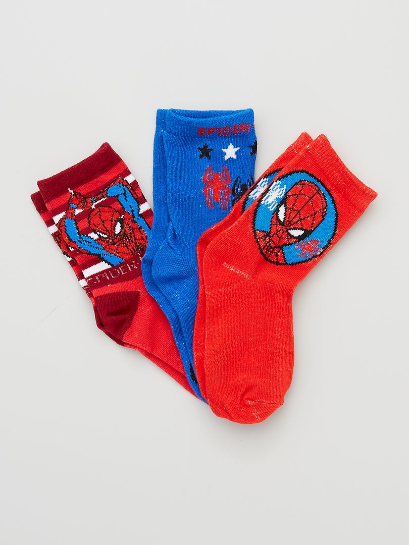 3 pares de calcetines 'Spider-man' azul/rojo - Kiabi