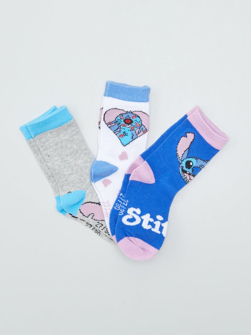 3 pares de calcetines 'Stitch' AZUL - Kiabi