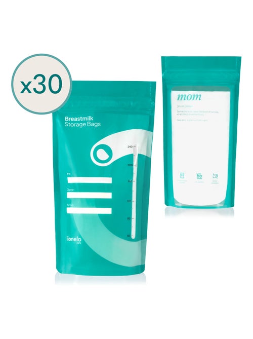 30 bolsas de almacenamiento de leche materna LIONELO Milky de 240 ml - Congelables - Kiabi 30 bolsas de almacenamiento de leche materna LIONELO Milky de 240 ml - Congelables - Kiabi