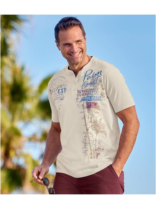 3x camisetas de algodón con cuello tunecino y botones capri - Kiabi 3x camisetas de algodón con cuello tunecino y botones capri - Kiabi