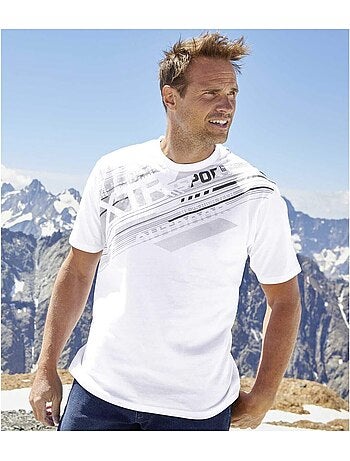 3x camisetas gráficas sport de algodón con cuello redondo y manga corta