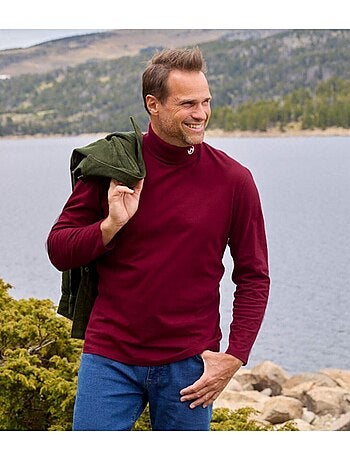 3x camisetas de cuello alto de algodón