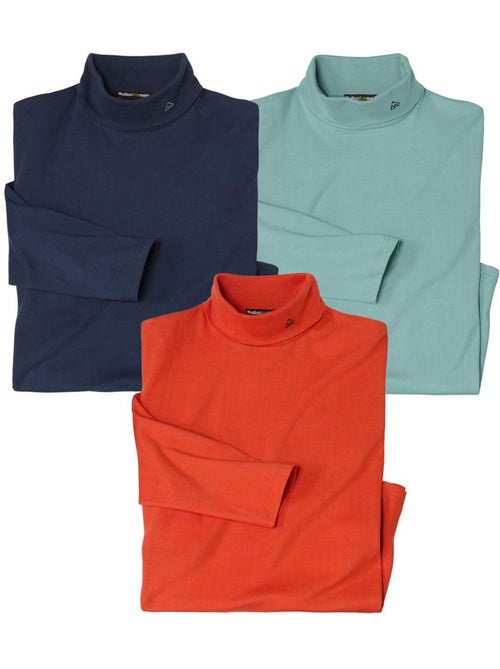3x camisetas de cuello alto de algodón, máximo confort - Kiabi