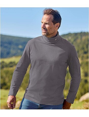 3x camisetas de cuello alto de algodón mountain